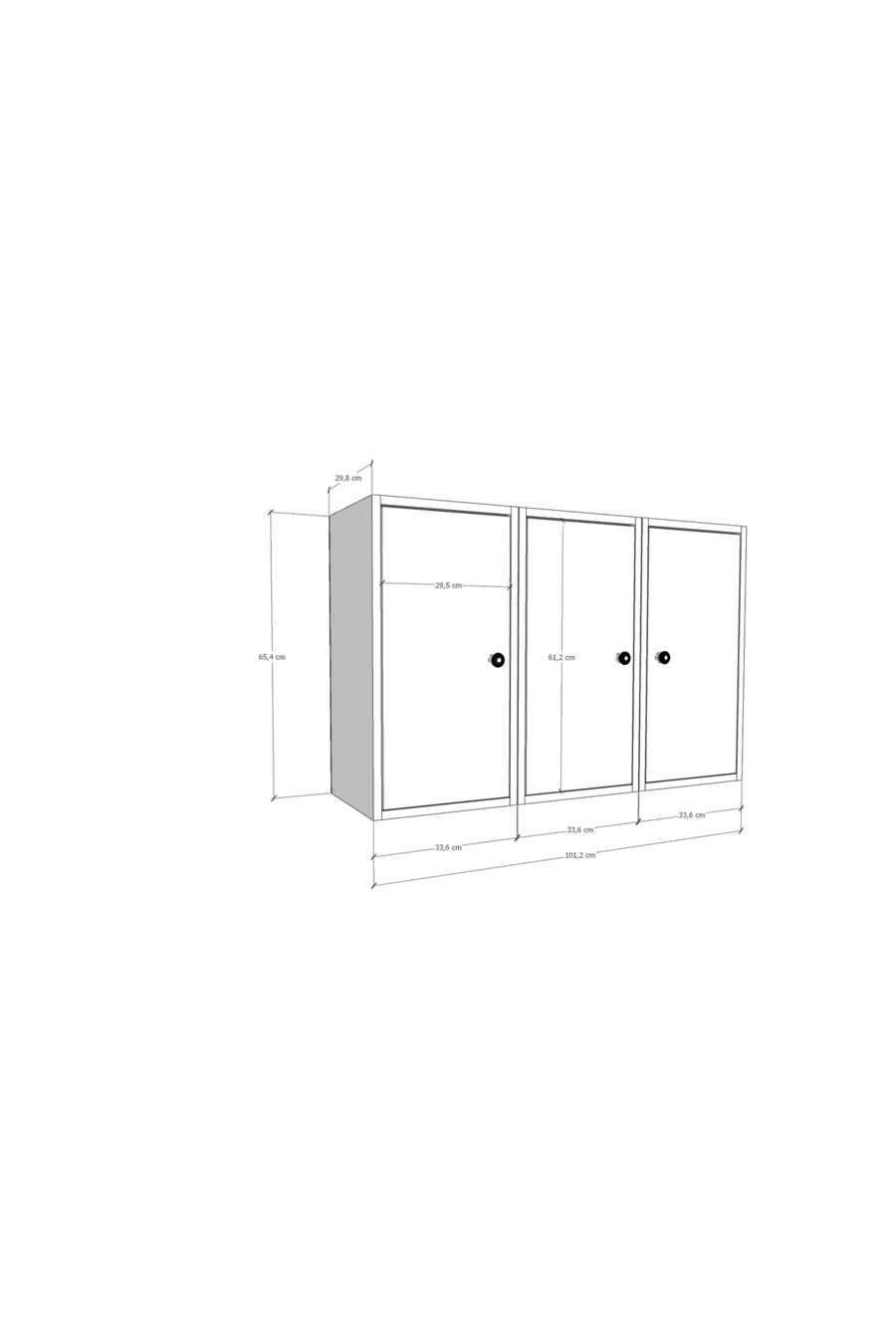 Commode blanche moderne Eva à 3 portes