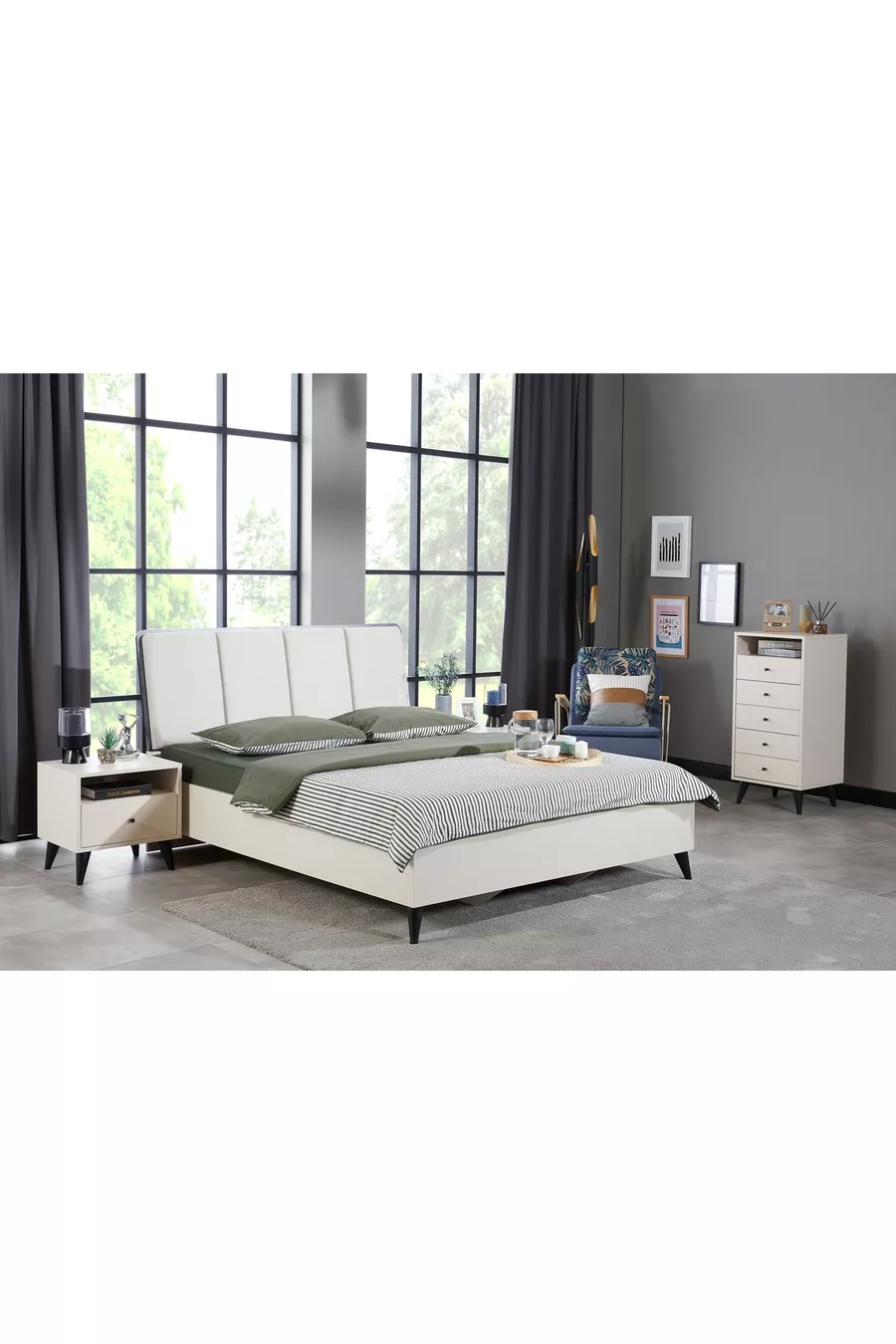 Ensemble de chambre Solina, Beige, 6 portes