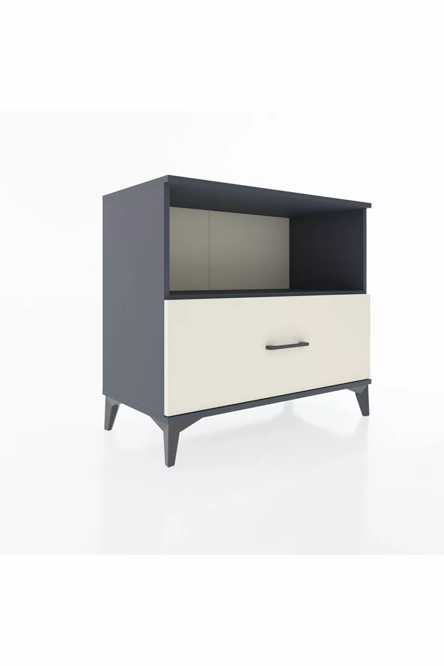 Commode Hyperion à une étagère et un tiroir, anthracite-pierre de lune