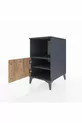 Table de chevet Kronos avec 2 étagères et 1 porte Anthracite-Épicéa