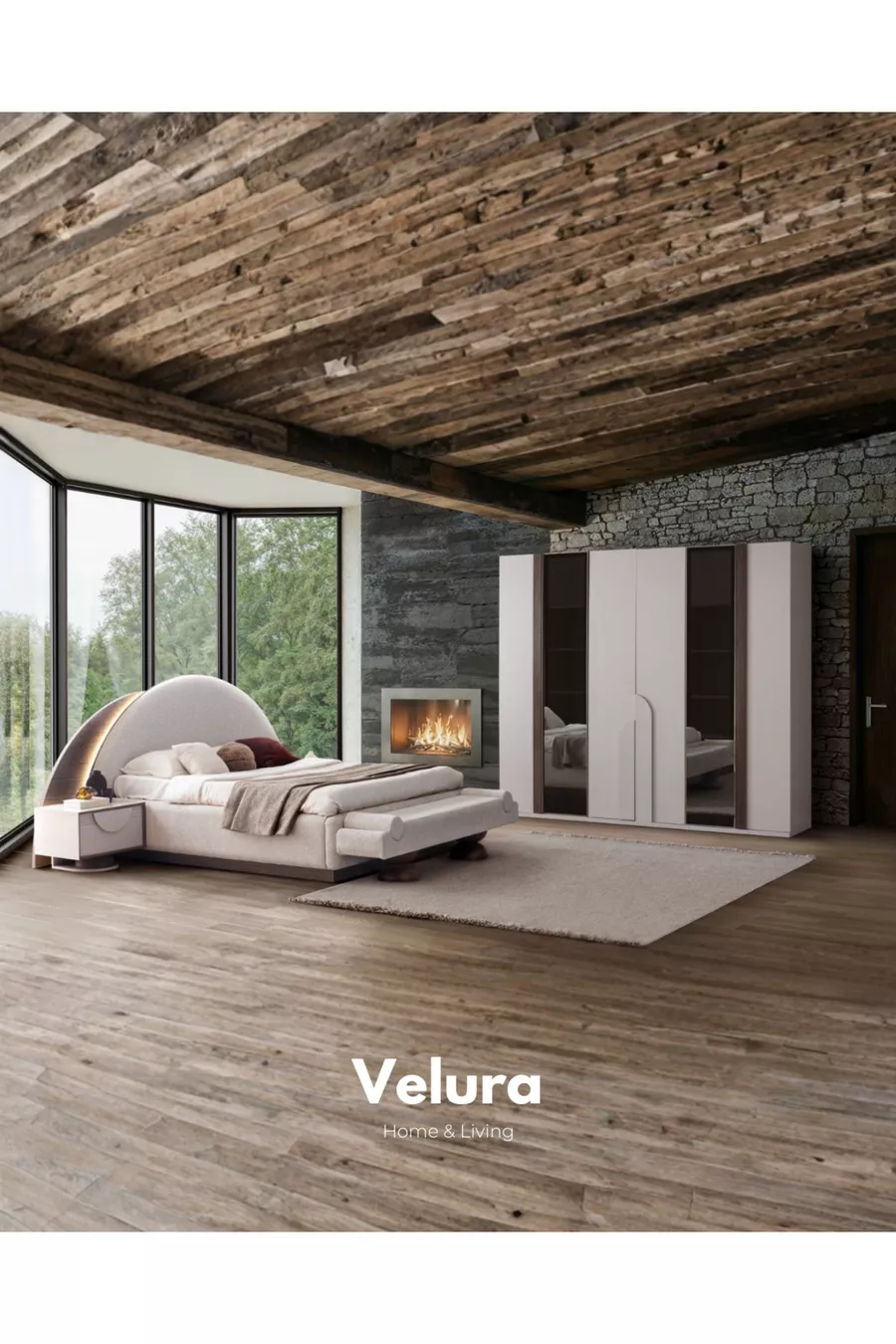 Ensemble de chambre à coucher Estella 6 portes