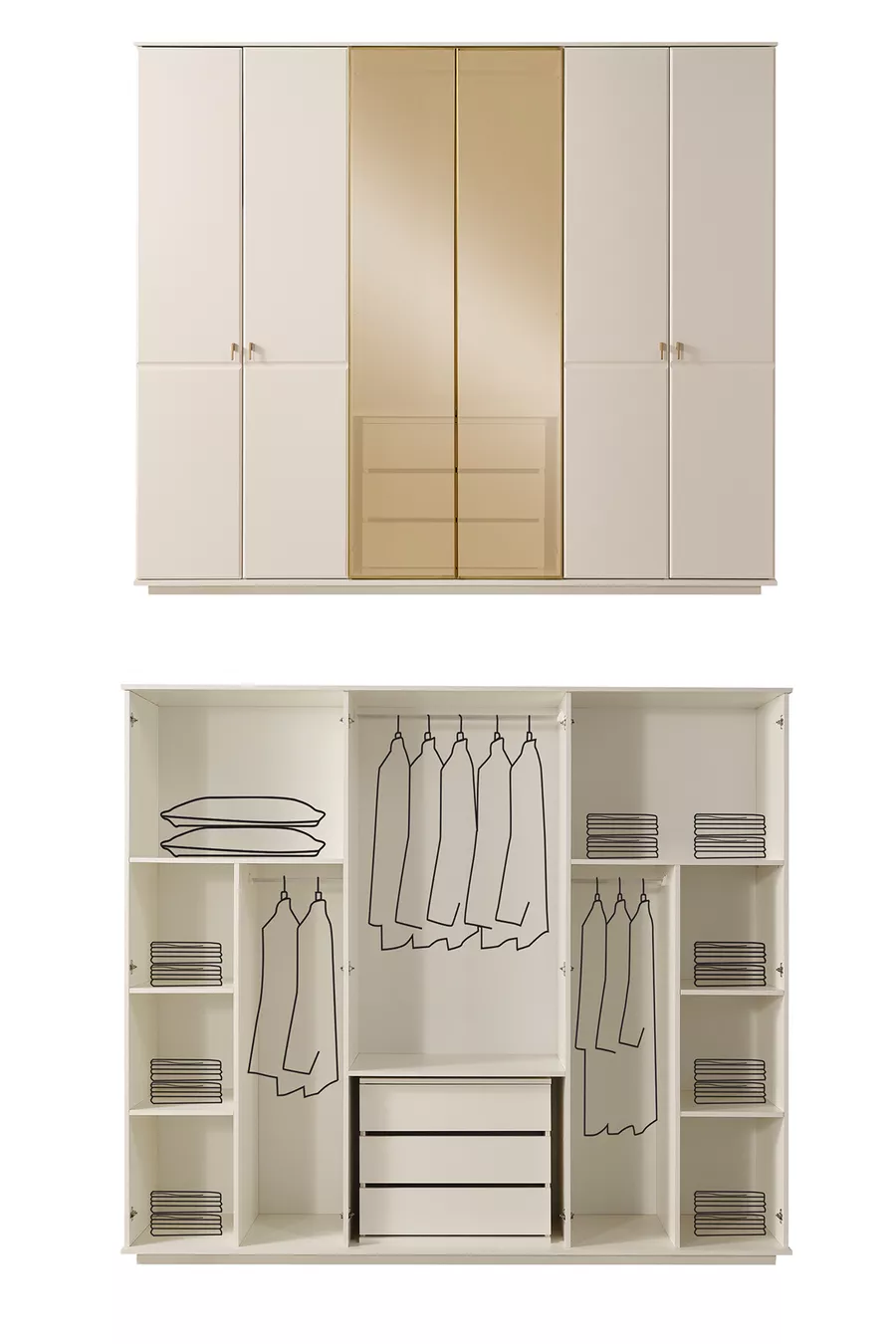 Ensemble de chambre à coucher moderne Masal Benchli à 6 portes