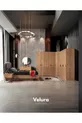 Ensemble de chambre à coucher İzgi (Armoire avec portes en bois + Commode + Table de chevet + Lit)