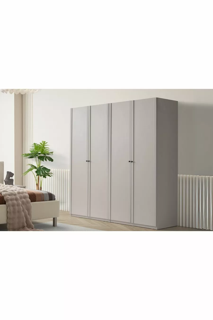 Ensemble de chambre à coucher Folt Beige 4 portes