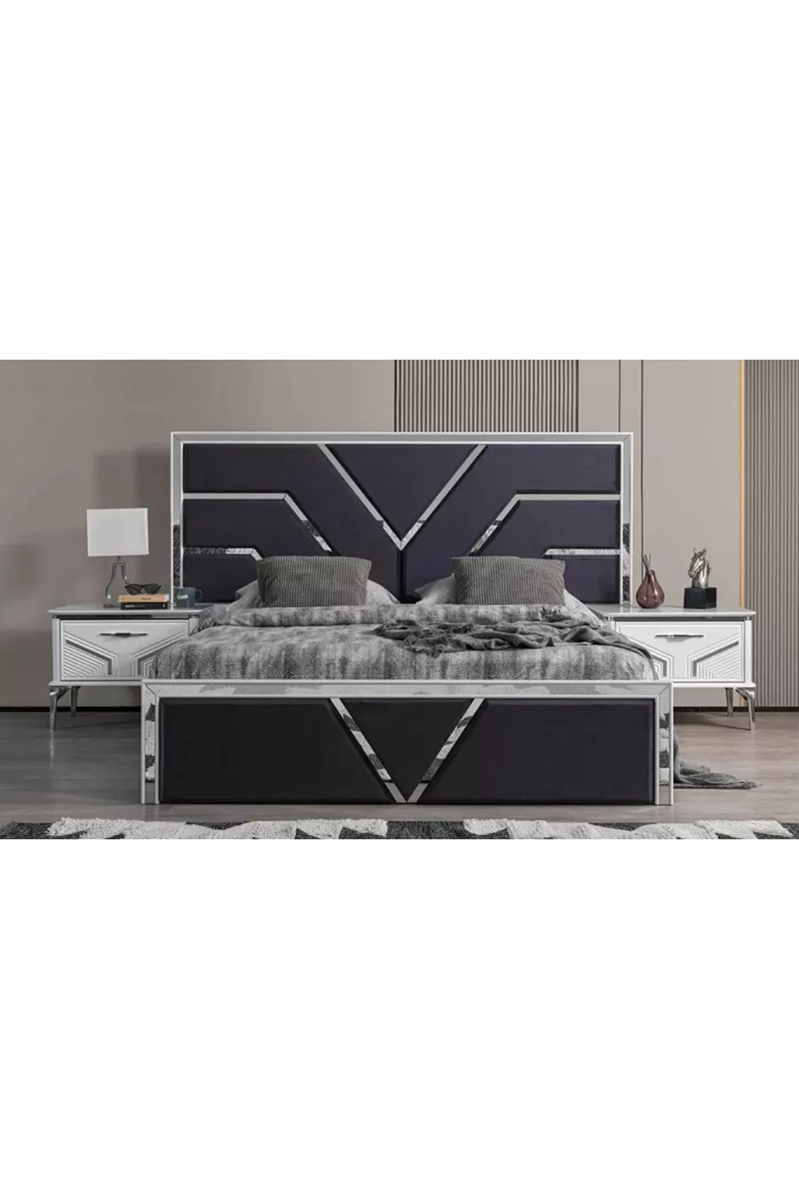 Asel Ensemble de chambre à coucher à base de MDF