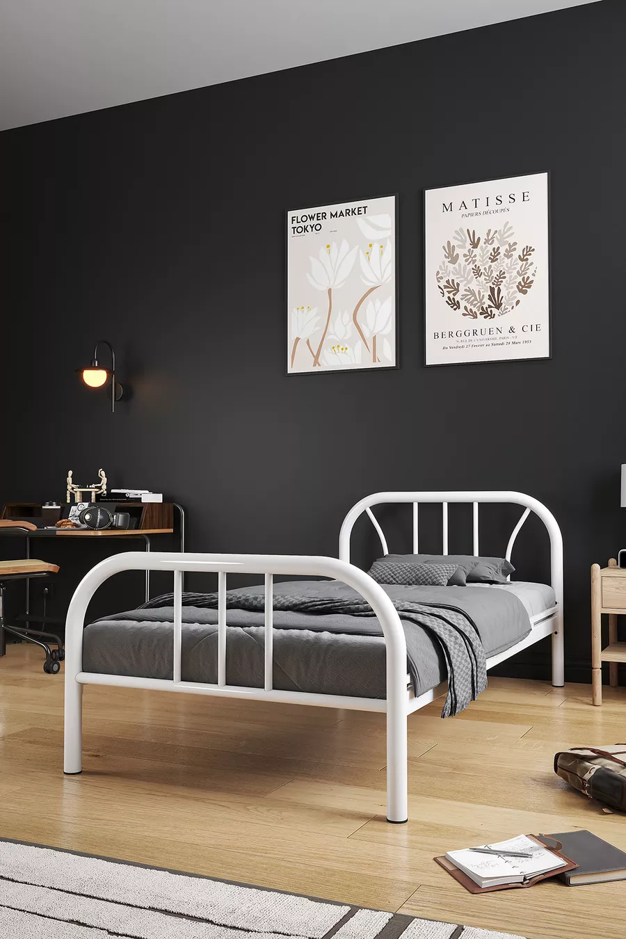 Lit en fer forgé Royal Metal blanc pour une personne