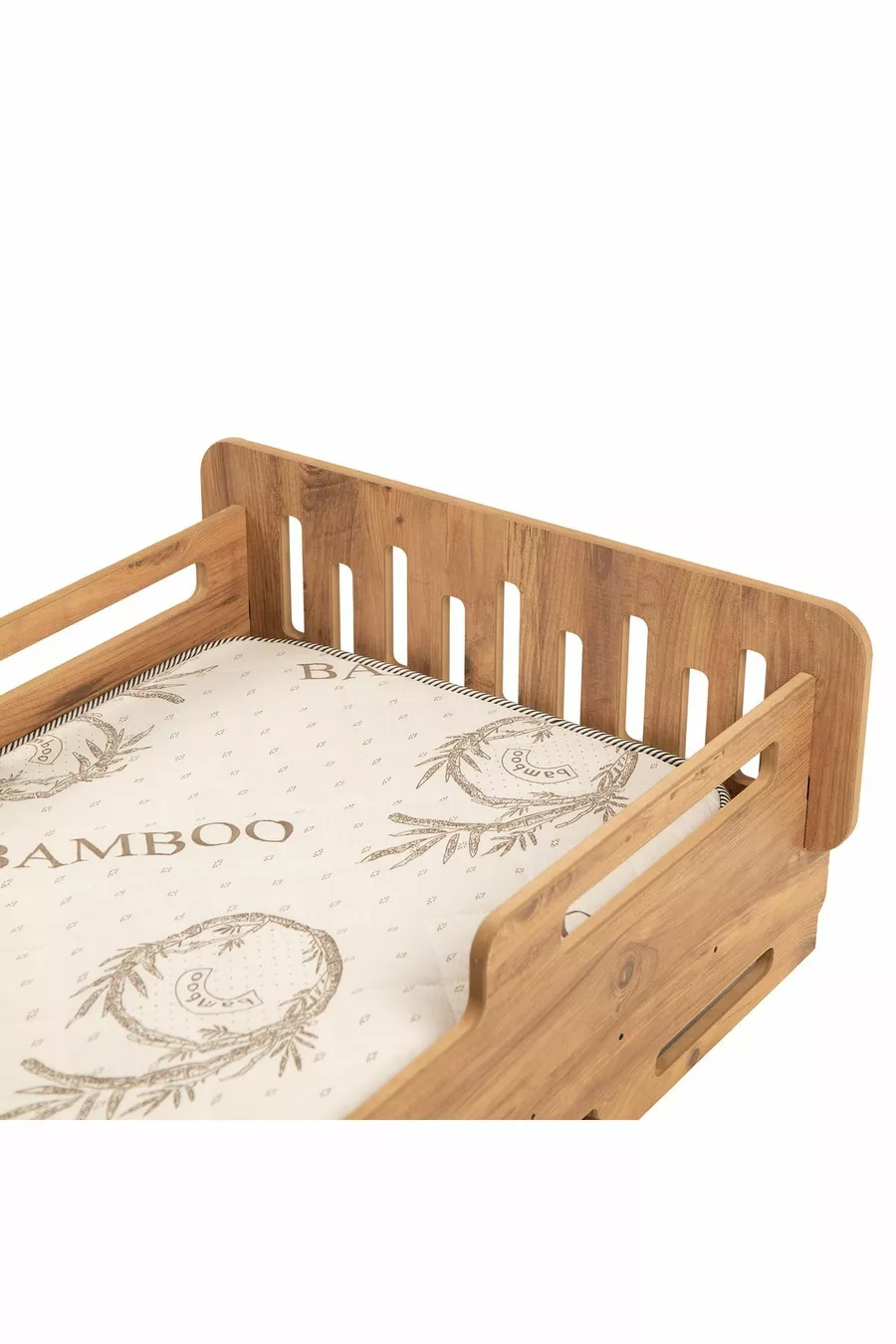 Lit bébé-Lit pour bébé-Lit de sol pour enfant-Lit de sol pour bébé-Lit-Lit-MDF-Noisette