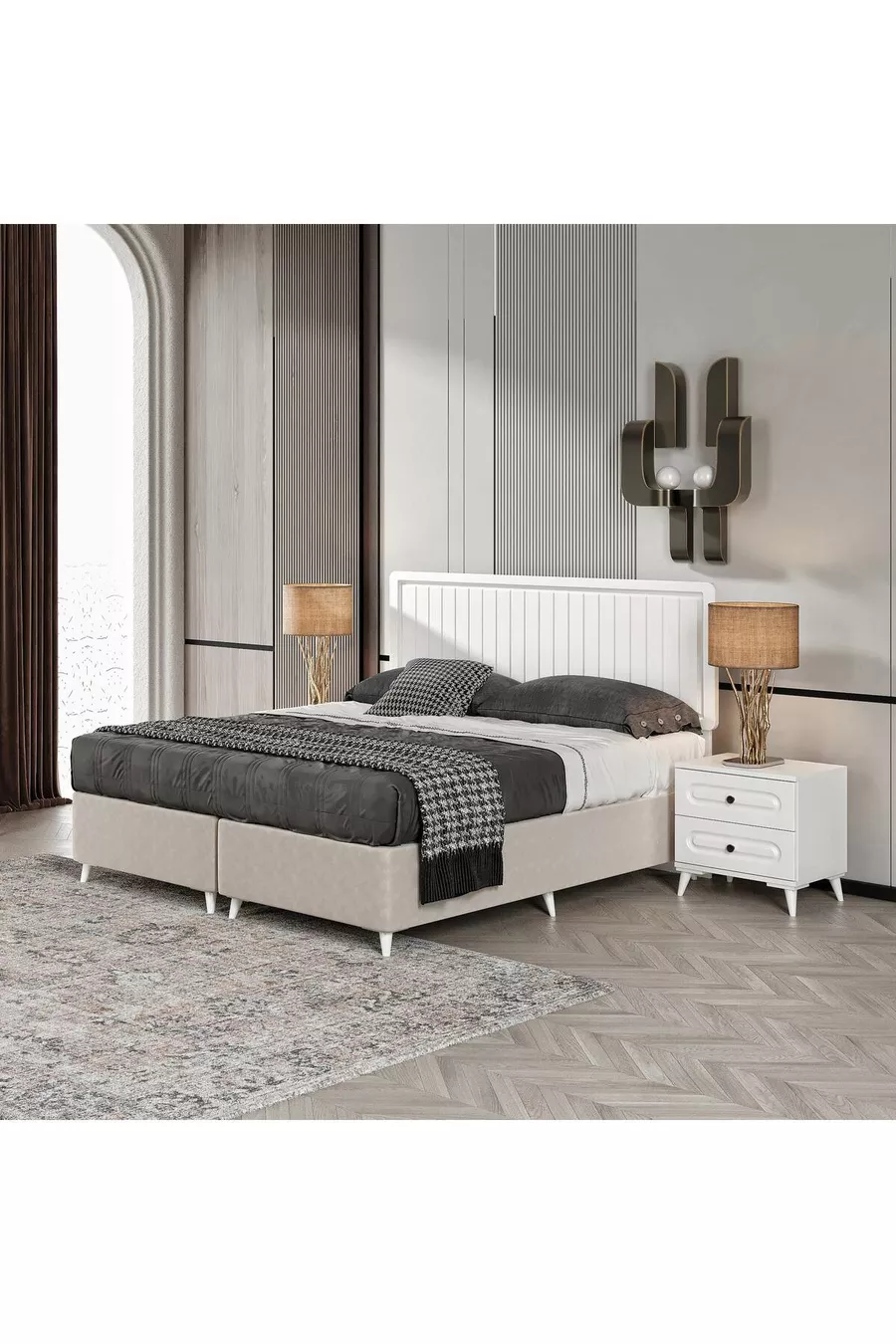 Ensemble de chambre à coucher Roma en MDF complet avec montage gratuit