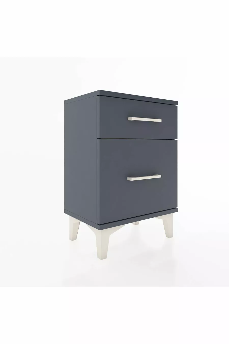 Chevet Arges 2 tiroirs Anthracite-Anthracite