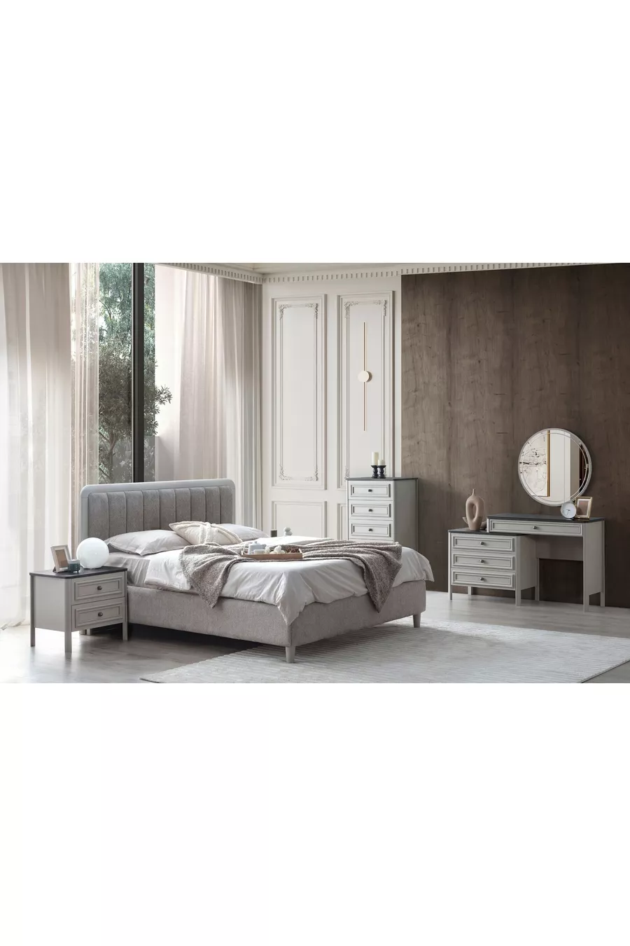 ENSEMBLE DE CHAMBRE À COUCHER NORRE, 6 PORTES
