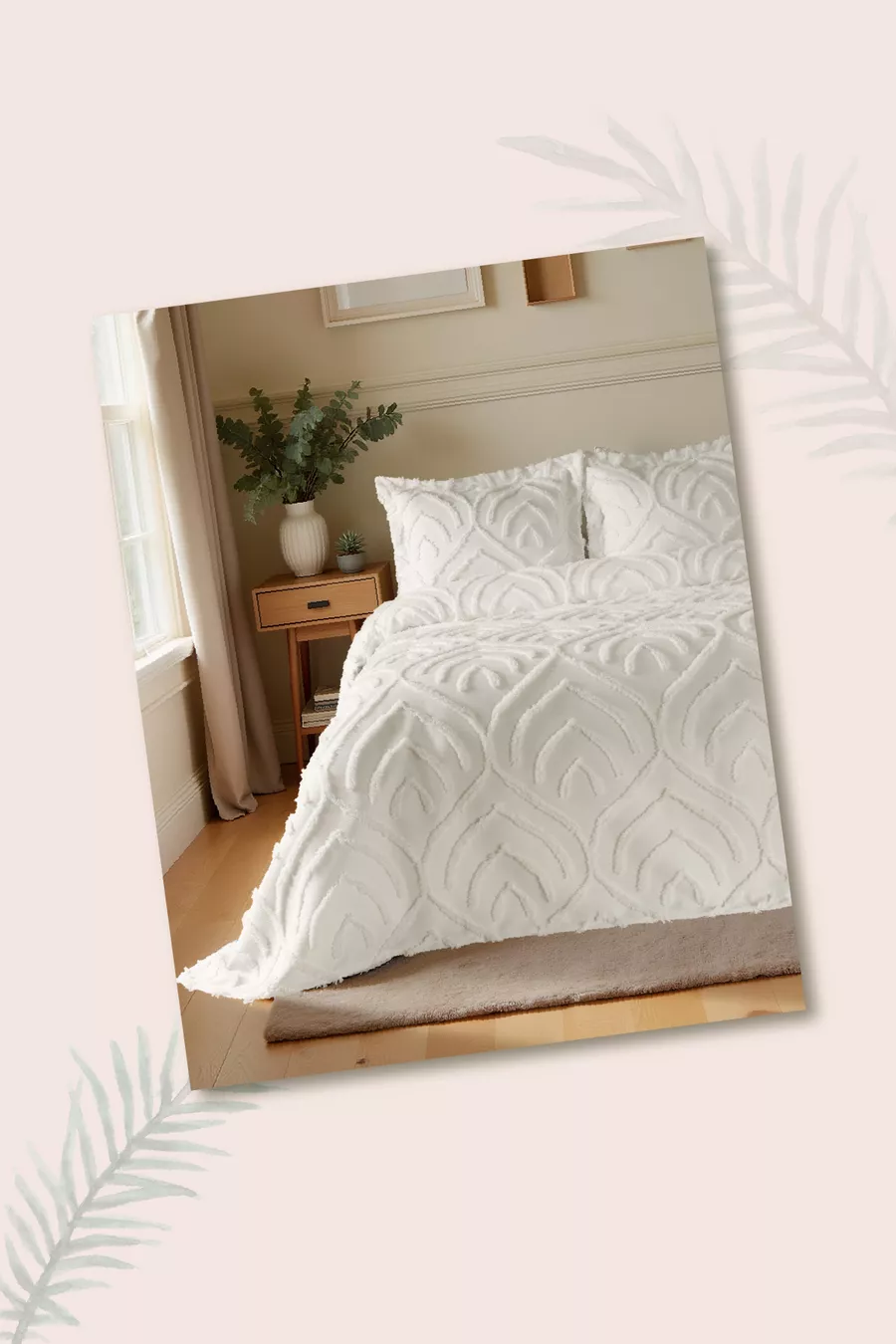 Jun Set de Housse de Lit Double CRÈME - Ensemble de Couverture Bohème Scandinave à Franges - Boîte et Emballage Élégants