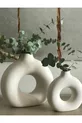 Set de Vases à Anneau Bohème (GRAND CM, PETIT CM) Décoratif, Cadeau Brut Blanc