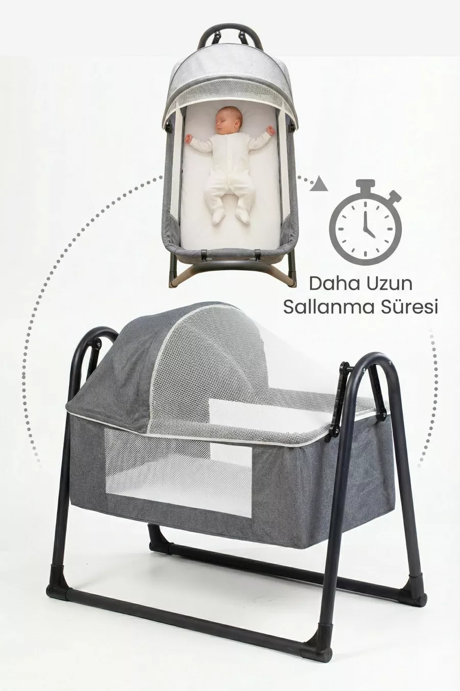 Neonest Lit à côté de la mère avec matelas épais, moustiquaire et tente, qui se balance. Berceau panier portable neuf Vison