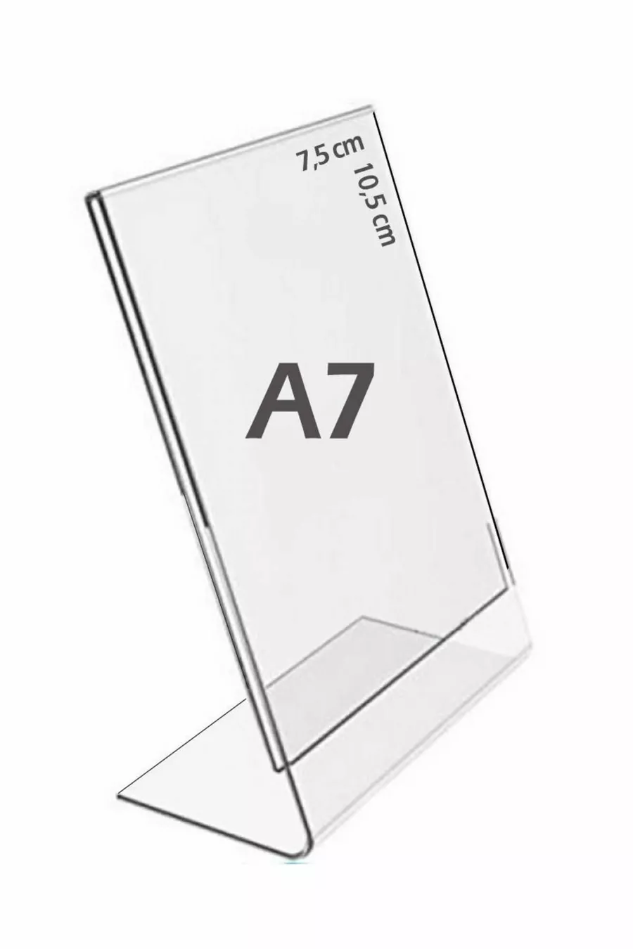 Porte-affiches  en plexiglas transparent vertical de type L, porte-menu, porte-prix, porte-brochure, porte-étiquette, porte-photos, support d'album, table