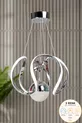 Suspension LED moderne Clasy modèle en métal avec revêtement chromé, 3 couleurs, pour salon, cuisine, séjour et chambre