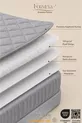 Protection de matelas matelassée Premium grise  % coton, ajustée, bord complet, imperméable, pour toutes les tailles