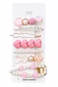 Set de 8 pinces à cheveux pour fille avec cœurs et perles – Ensemble de pinces à cheveux roses