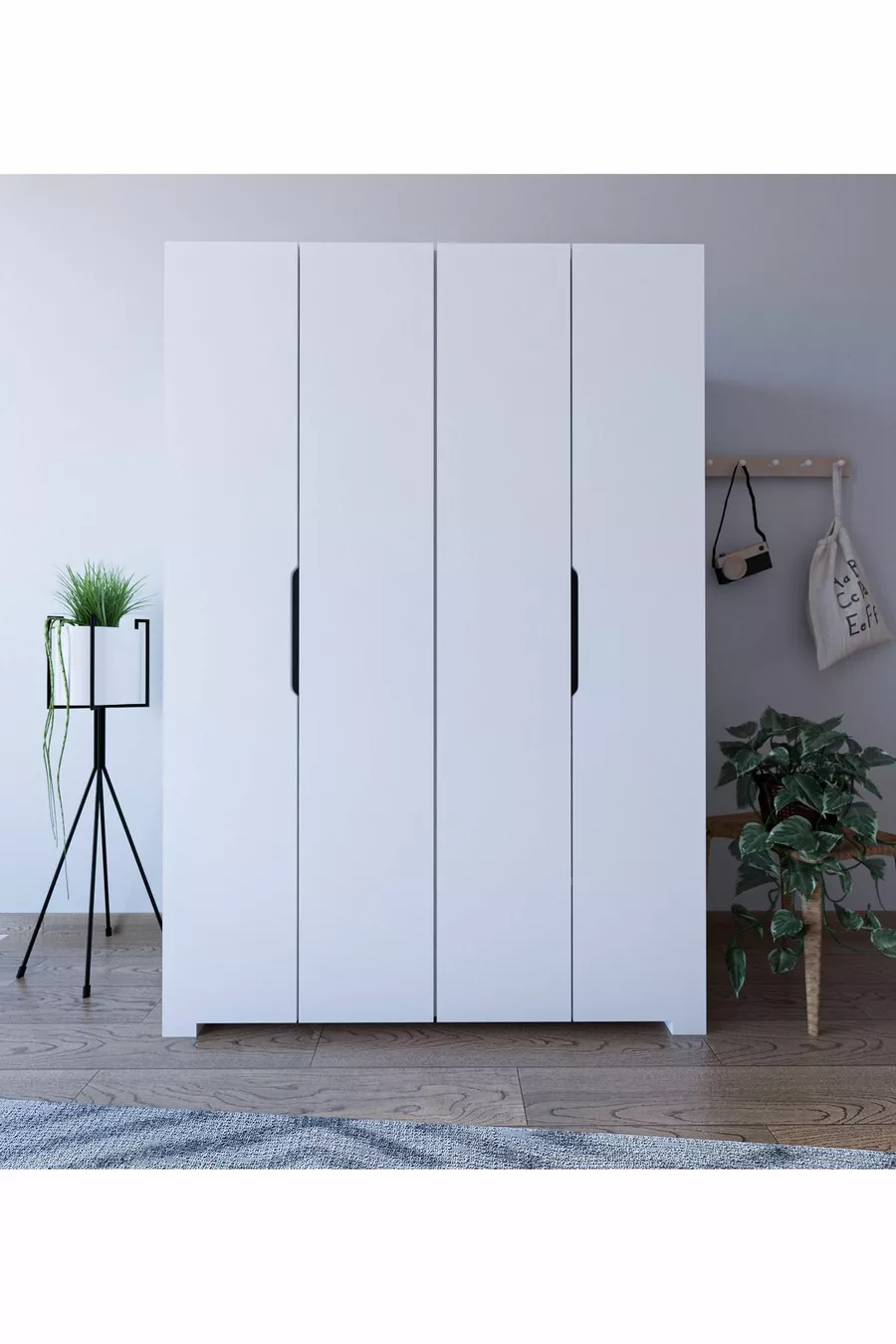 Armoire Monza 4 portes blanche  cm ,  cm