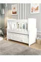 Berceau en bois blanc pour bébé avec tiroir et balancement, à placer à côté de la mère