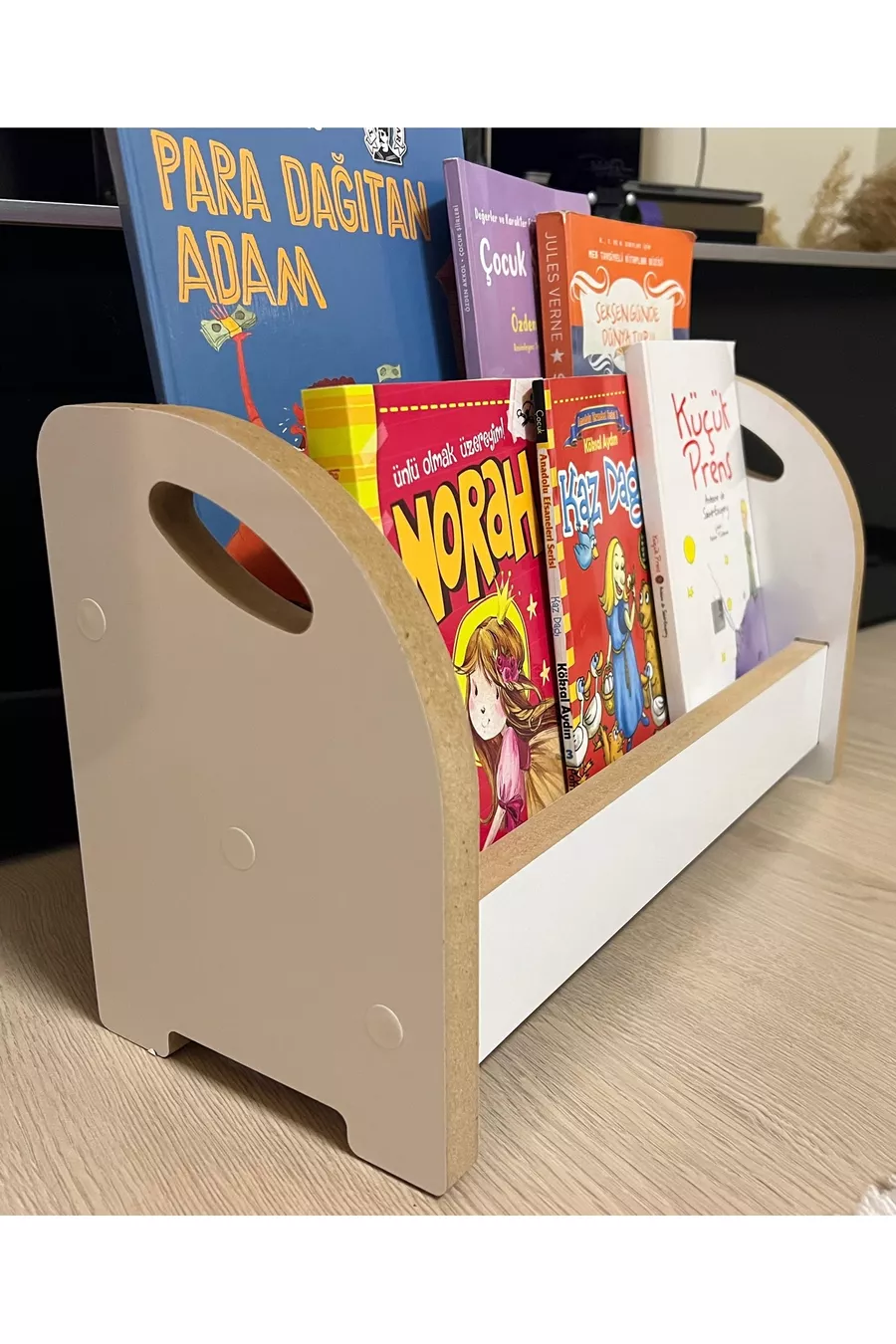 Bibliothèque Montessori en bois, très pratique