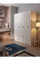 Armoire blanche élégante et raffinée Bohem à 4 portes et 2 tiroirs en MDF
