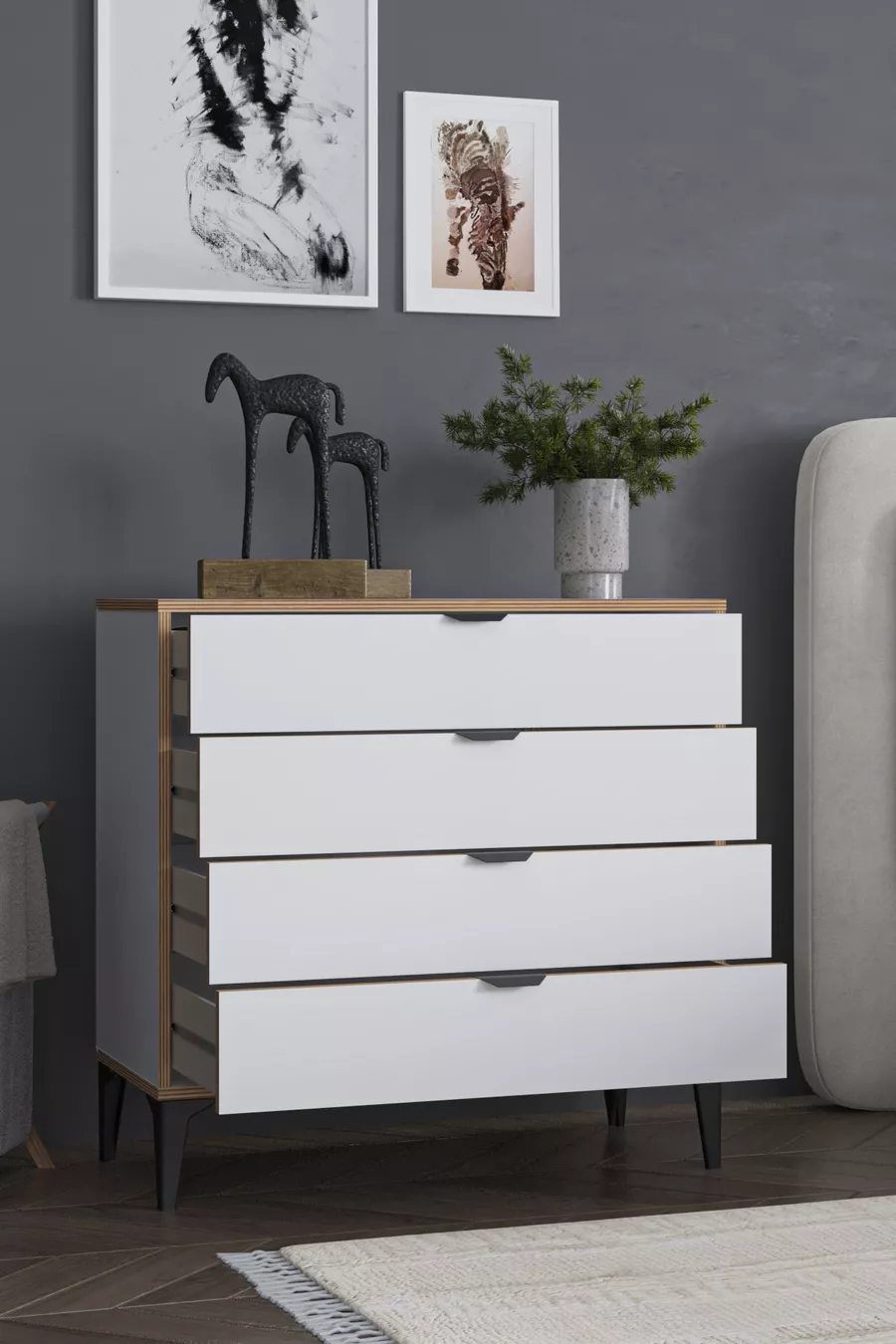 Commode Arden à 4 tiroirs