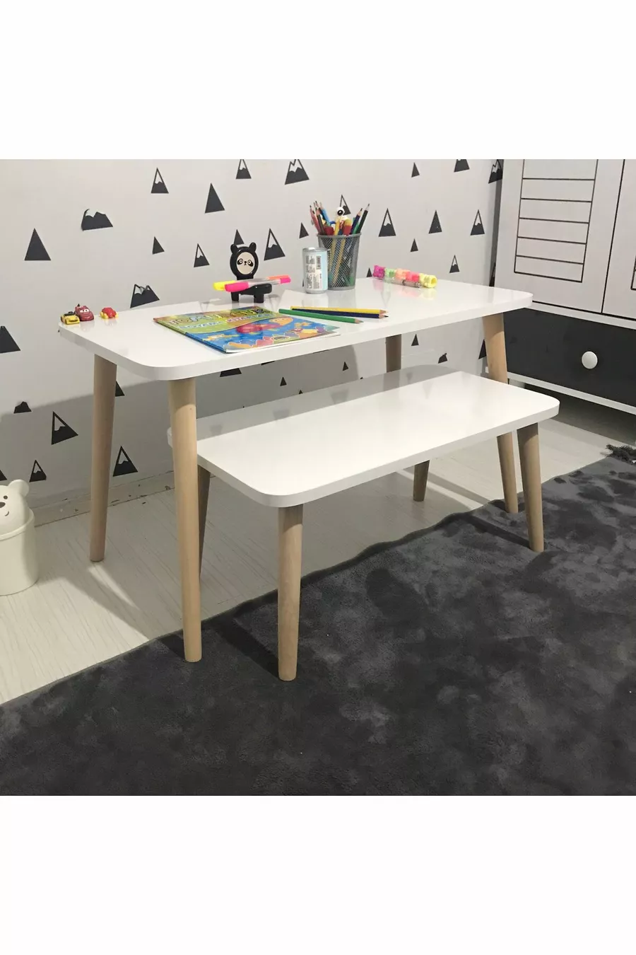 Ensemble de bureau pour enfants Lilyum, table d'activité, table de loisirs