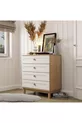 Commode à 4 tiroirs avec portes en MDF à ouverture télescopique (pieds en profilé MDF) - Blanc