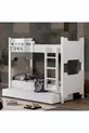 Lit superposé en profil MDF, Lit superposé détachable Eurasie, Lit superposé avec lit gigogne blanc