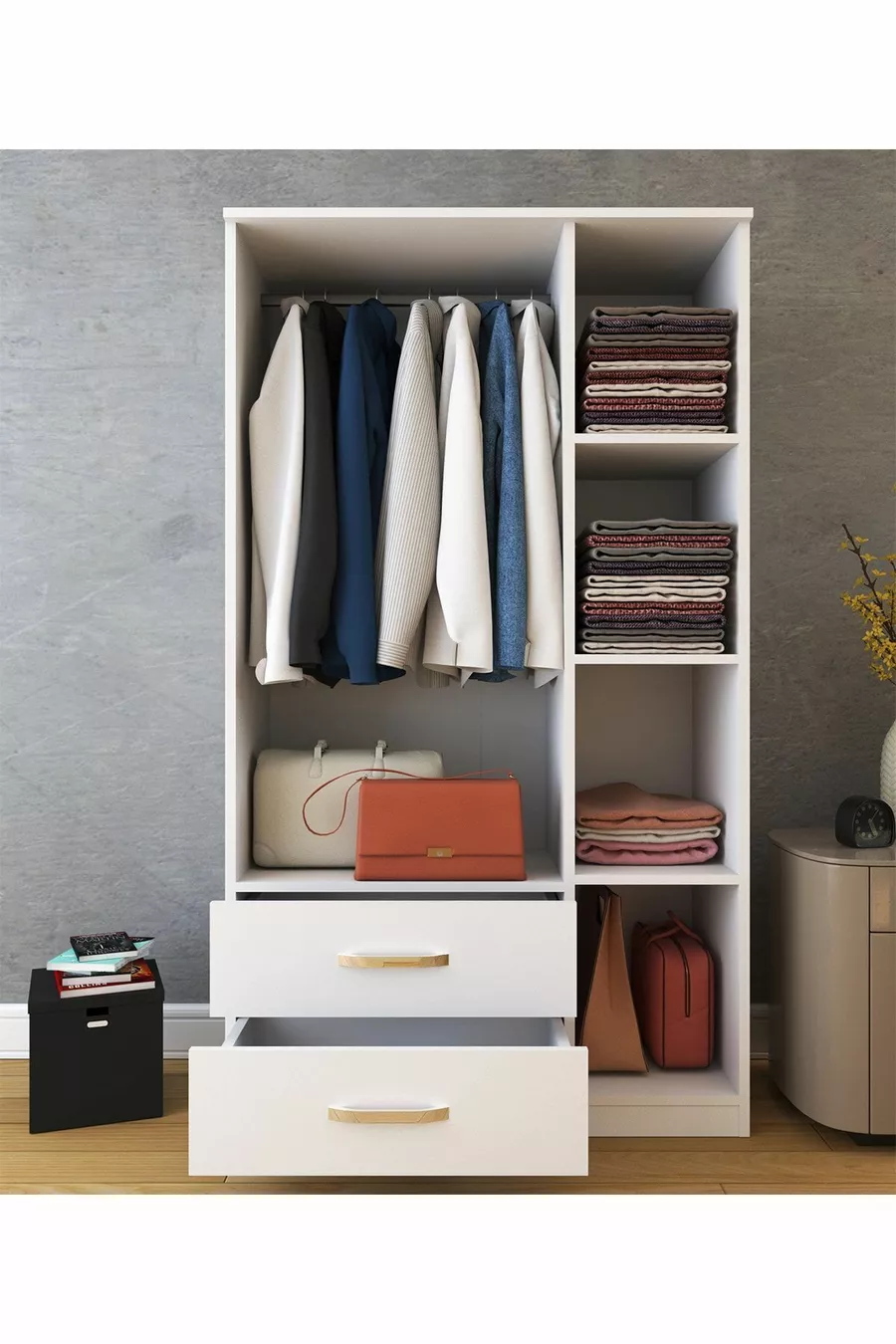 Armoire Modena à 3 portes et 2 tiroirs