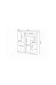 Armoire blanche Samira en MDF avec portes coulissantes et miroir, 3 portes