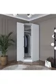 Rani  Module d'Angle Armoire 1 Porte avec 6 Étagères et Penderie Unité d'Angle Complémentaire Blanche