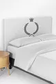 Housse de tête de lit et base de lit à motif couronne grise
