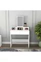 Coiffeuse moderne Luna avec miroir et tiroirs, blanche - Luna