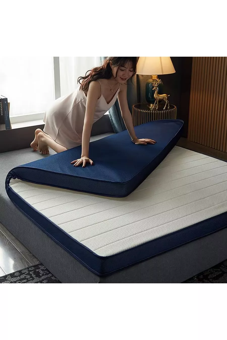 Lit fonctionnel double pliable entièrement orthopédique  cm