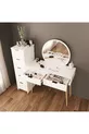 Ensemble de Coiffeuse Lucy – Blanc avec Miroir, Armoire à Tiroirs, Organisateur de Bijoux