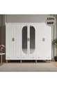 Armoire en MDF Comiet Sally avec miroir, 6 portes et tiroirs