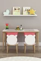 Bureau pour enfant, table de jeu et d'activités, table double avec chaises, usage été et hiver
