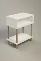 Table de chevet moderne à 2 étagères pour chambre à coucher, organisateur de chevet sur pieds en bois - Blanc