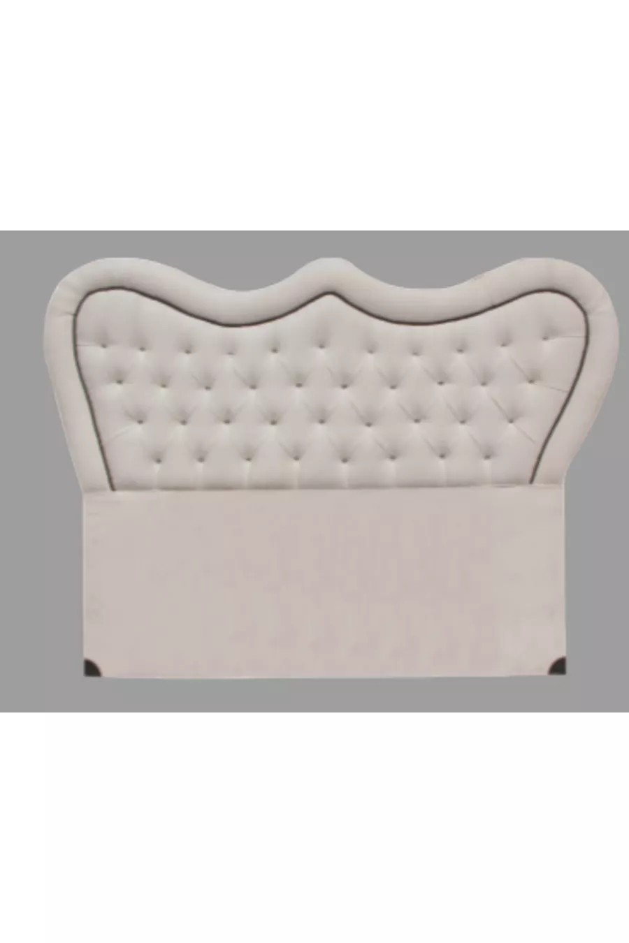 Tête de lit Alc Zümra Lit double en duvet de poulain crème capitonné