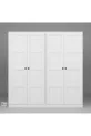 Armoire à vêtements Lucas 4 portes  étagères - Blanc mat