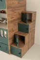 Lit superposé avec volet, structure en acier, revêtement en membrane, 100 % MDF