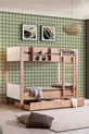 Lits superposés avec lits pour enfants, Lit superposé modulable pour enfants Asya, Noyer - Blanc