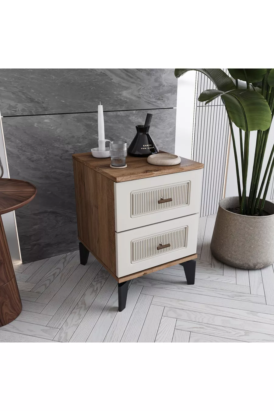 Table de chevet Libra 2 tiroirs % MDF