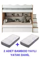 Lit superposé Bulut / 2 matelas à ressorts en bambou inclus / 100 % MDF