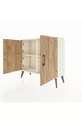 Commode Arges 2 étagères 3 portes Pierre de lune-Pin/Pierre de lune