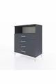 Commode Hyperion à une étagère et 4 tiroirs Anthracite-Anthracite
