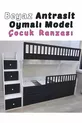 Lit superposé pour enfants modèle blanc anthracite sculpté