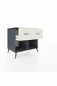 Commode Kronos 2 tiroirs Anthracite-Anthracite/Pierre de lune