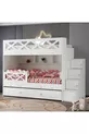 Lits superposés Mars avec tiroirs, blanc, support en acier, revêtement en MDF laqué, % MDF